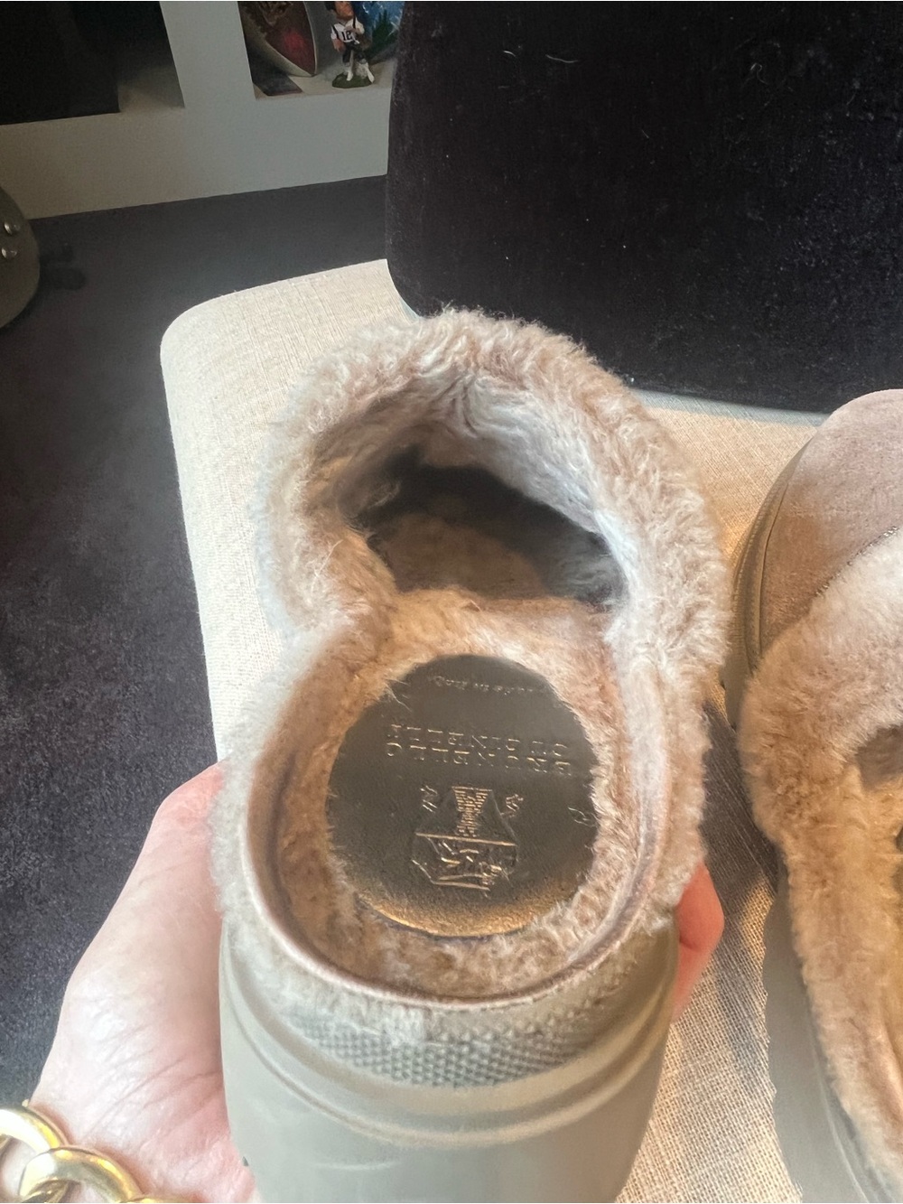 Brunello Cucinelli Metallic Fur lined women’s clogs size 37.5 - Picture 6 of 10